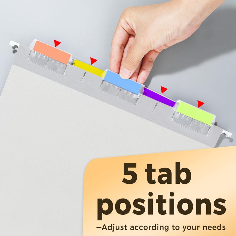 ساني مجلدات ملفات معلقة من SUNEE، رمادية اللون، عبوة من 25 مجلدًا بحجم الرسائل مع علامات تبويب مقطوعة بمقدار 1/5، حافظ على تنظيم ملفاتك ومستنداتك الكبيرة في المنزل والمكتب. - Image 2